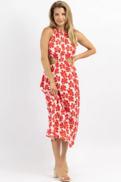 SUNDAY UP NEW ARRIVALS ALOHA CUTOUT SLEEVELESS MIDI DRESS *BACK IN STOCK*