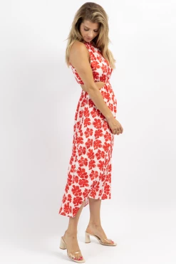 SUNDAY UP NEW ARRIVALS ALOHA CUTOUT SLEEVELESS MIDI DRESS *BACK IN STOCK*