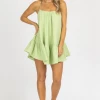 MABLE APPLE GAUZE RUFFLE HEM MINI DRESS CLOTHING