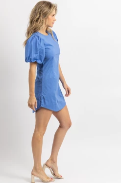 DAY + MOON AZURE PUFF SLEEVE POPLIN MINI DRESS 12 DAY + MOON AZURE PUFF SLEEVE POPLIN MINI DRESS