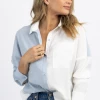 CRESCENT BABY BLUE MARNE COLORBLOCK BUTTON DOWN NEW ARRIVALS