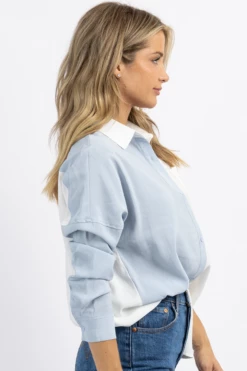 CRESCENT BABY BLUE MARNE COLORBLOCK BUTTON DOWN NEW ARRIVALS