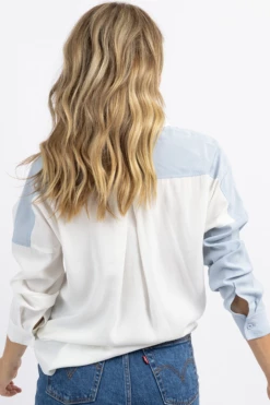 CRESCENT BABY BLUE MARNE COLORBLOCK BUTTON DOWN NEW ARRIVALS