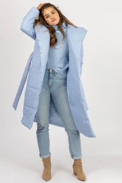 NIC & JO CLOTHING POWDER BLUE HOODED PARKA