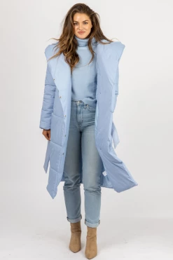 NIC & JO CLOTHING POWDER BLUE HOODED PARKA