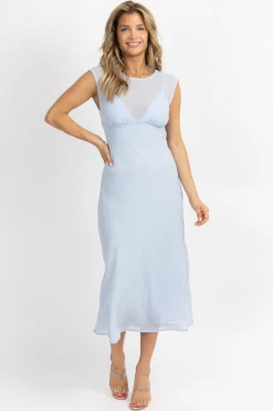 LE LIS BABY BLUE ROUNDNECK SLEEVELESS MAXI DRESS