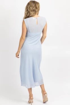 LE LIS BABY BLUE ROUNDNECK SLEEVELESS MAXI DRESS
