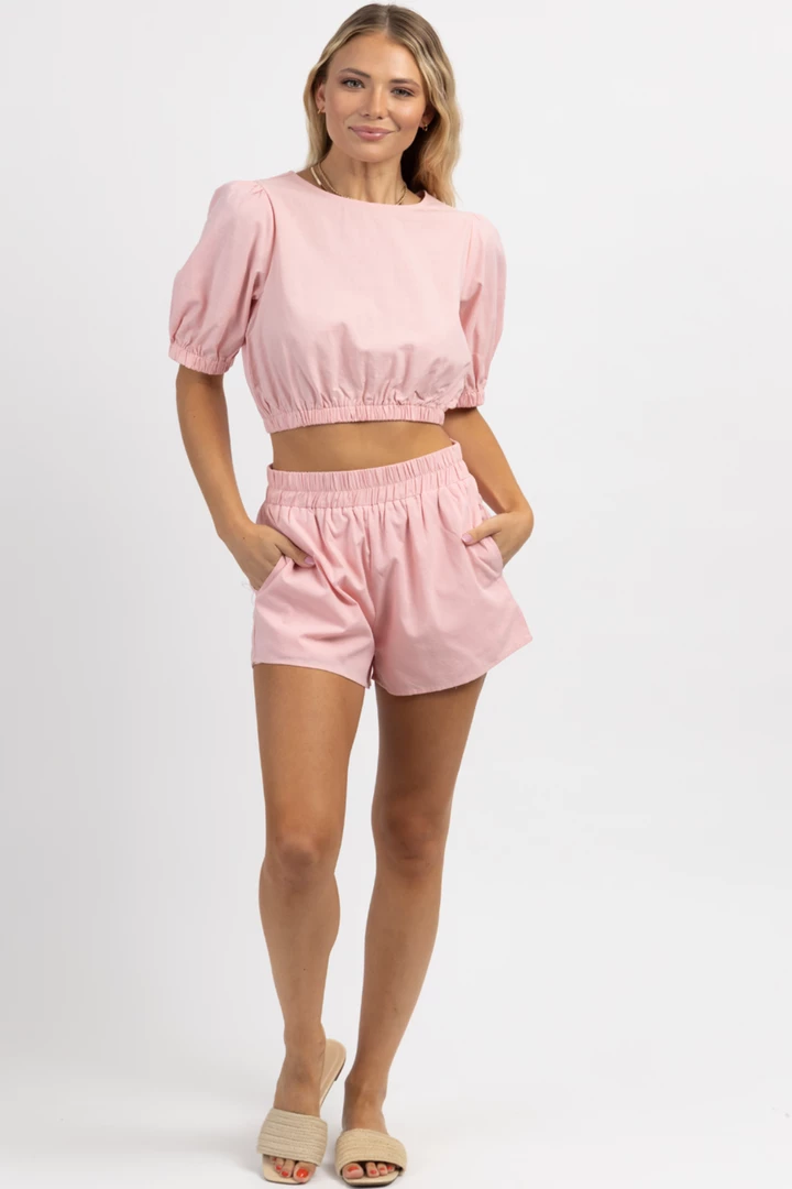 DAY + MOON BARCELONA PINK LINEN SHORT SET NEW ARRIVALS 3 DAY + MOON BARCELONA PINK LINEN SHORT SET NEW ARRIVALS