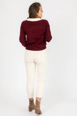 Q2 BEIGE RIPPED BOYFRIEND JEAN CLOTHING