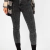 TREND NOTES CLOTHING BLACK ACID WASH 3 BUTTON JEANS