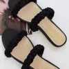 BAMBOO BLACK BRAIDED TWO STRAP SANDAL NEW ARRIVALS