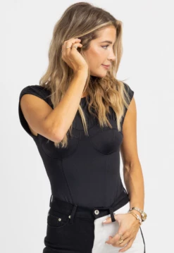 LE LIS BLACK BUSTIER DETAIL BODYSUIT NEW ARRIVALS 9 LE LIS BLACK BUSTIER DETAIL BODYSUIT NEW ARRIVALS