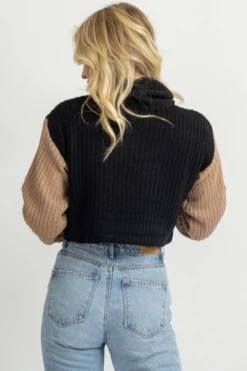 SHE & SKY BLACK + MOCHA TURTLENECK SWEATER NEW ARRIVALS