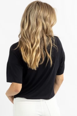 SUGARLIPS NEW ARRIVALS BLACK EVERYDAY JERSEY KNIT TEE