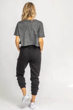 THE FREE YOGA CLOTHING BLACK FLEECED BASIC JOGGER