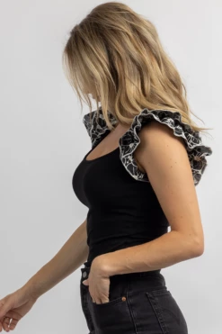 ENDLESS BLU AUDREY FLORAL RUFFLED STRAP TANK NEW ARRIVALS