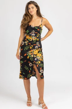 RENAMED BLACK FLORAL MADDY SLIP DRESS *BACK IN STOCK*
