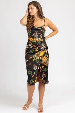 RENAMED BLACK FLORAL MADDY SLIP DRESS *BACK IN STOCK*