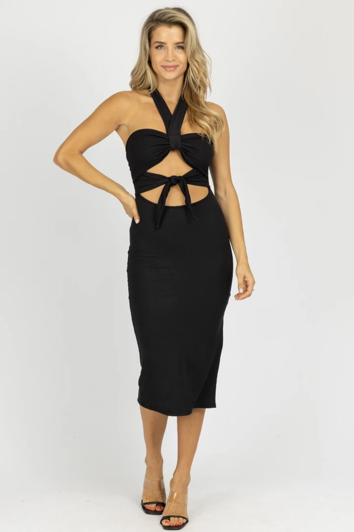 ENDLESS BLU BEST SELLERS BLACK CUTOUT HALTER MIDI DRESS 3 ENDLESS BLU BEST SELLERS BLACK CUTOUT HALTER MIDI DRESS