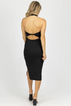 ENDLESS BLU BEST SELLERS BLACK CUTOUT HALTER MIDI DRESS 9 ENDLESS BLU BEST SELLERS BLACK CUTOUT HALTER MIDI DRESS