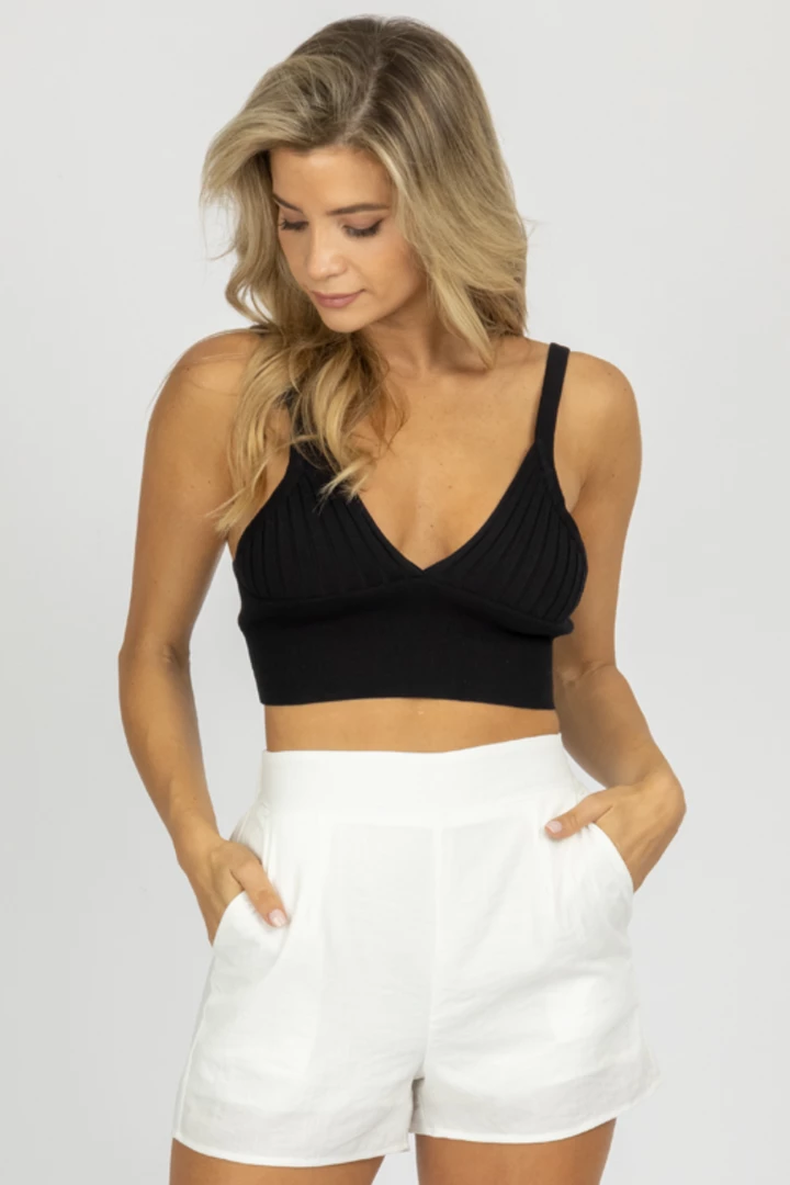 MISS LOVE BLACK KNIT RIBBED CROP TANK *BACK IN STOCK* 1 MISS LOVE BLACK KNIT RIBBED CROP TANK *BACK IN STOCK*