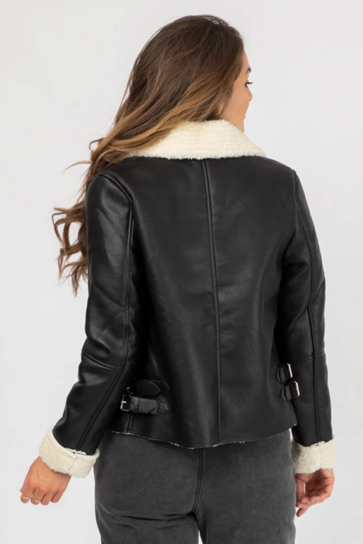 LOVE TREE BLACK LEATHER SHERPA JACKET 4 LOVE TREE BLACK LEATHER SHERPA JACKET
