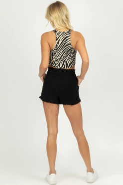 ENDLESS BLU BLACK LINEN RELAXED SHORTS BEST SELLERS