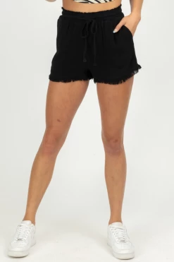 ENDLESS BLU BLACK LINEN RELAXED SHORTS BEST SELLERS