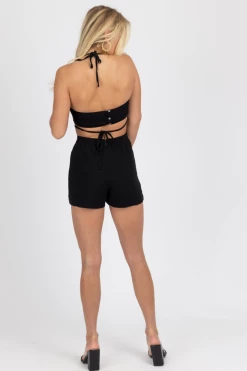 ENDLESS BLU NEW ARRIVALS BLACK MULTI-WAY CUTOUT TIE ROMPER 9 ENDLESS BLU NEW ARRIVALS BLACK MULTI-WAY CUTOUT TIE ROMPER