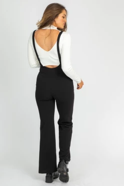 CANVAS BLACK O-RING ZIP JUMPSUIT CLOTHING