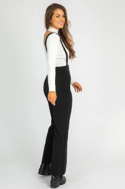 CANVAS BLACK O-RING ZIP JUMPSUIT CLOTHING