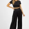 LA VIDA BUTTER SOFT BLACK CROP PALAZZO PANT SET *BACK IN STOCK* BEST SELLERS