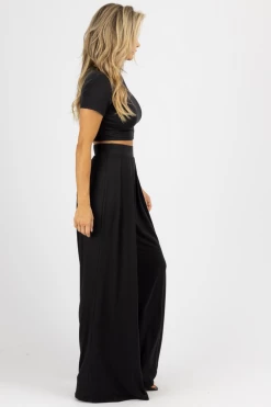 LA VIDA BUTTER SOFT BLACK CROP PALAZZO PANT SET *BACK IN STOCK* BEST SELLERS 10 LA VIDA BUTTER SOFT BLACK CROP PALAZZO PANT SET *BACK IN STOCK* BEST SELLERS