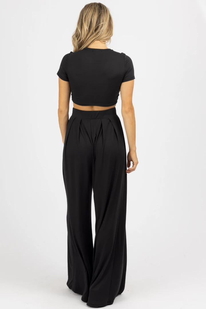 LA VIDA BUTTER SOFT BLACK CROP PALAZZO PANT SET *BACK IN STOCK* BEST SELLERS 6 LA VIDA BUTTER SOFT BLACK CROP PALAZZO PANT SET *BACK IN STOCK* BEST SELLERS