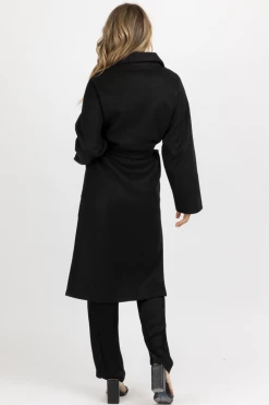 FORE COLLECTION BLACK OVERSIZE BELTED TRENCH COAT NEW ARRIVALS