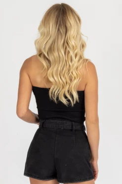 DYNAMIC FASHION BLACK RIBBED CROSS HALTER CROP CLOTHING 11 DYNAMIC FASHION BLACK RIBBED CROSS HALTER CROP CLOTHING