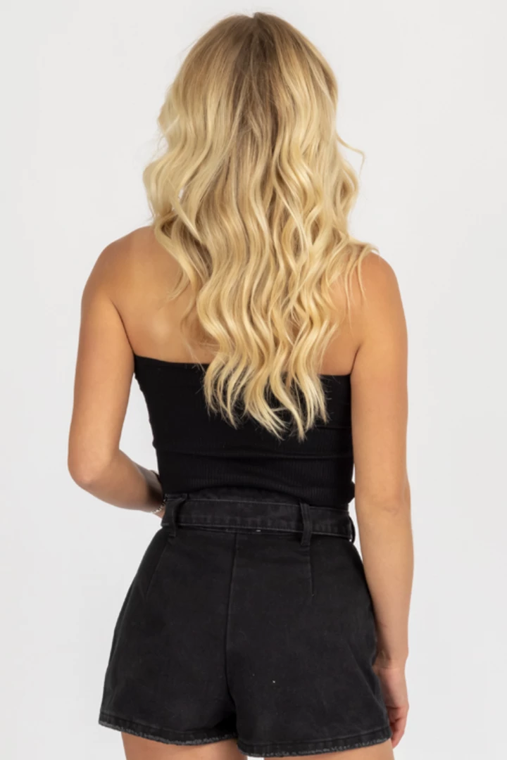 DYNAMIC FASHION BLACK RIBBED CROSS HALTER CROP CLOTHING 6 DYNAMIC FASHION BLACK RIBBED CROSS HALTER CROP CLOTHING