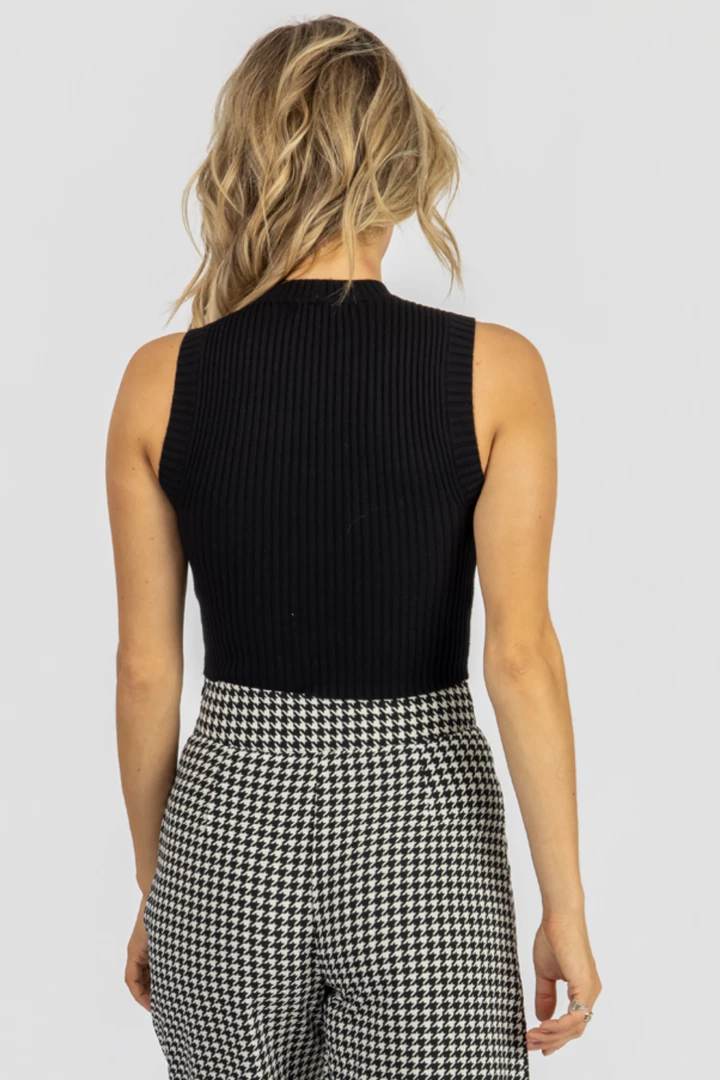 MISS LOVE BLACK RIBBED KNIT TANK 7 MISS LOVE BLACK RIBBED KNIT TANK