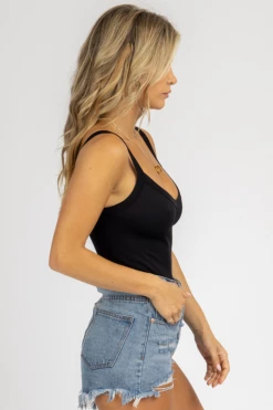 DYNAMIC FASHION BLACK VNECK HIGH-CUT RIBBED BODYSUIT *BACK IN STOCK* 8 DYNAMIC FASHION BLACK VNECK HIGH-CUT RIBBED BODYSUIT *BACK IN STOCK*