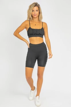 THE FREE YOGA RUCHED BIKER SHORT SET CLOTHING