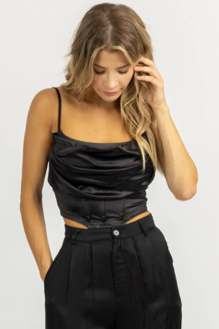 BLUE BLUSH BLACK BONING DETAIL COWL NECK TOP 4 BLUE BLUSH BLACK BONING DETAIL COWL NECK TOP