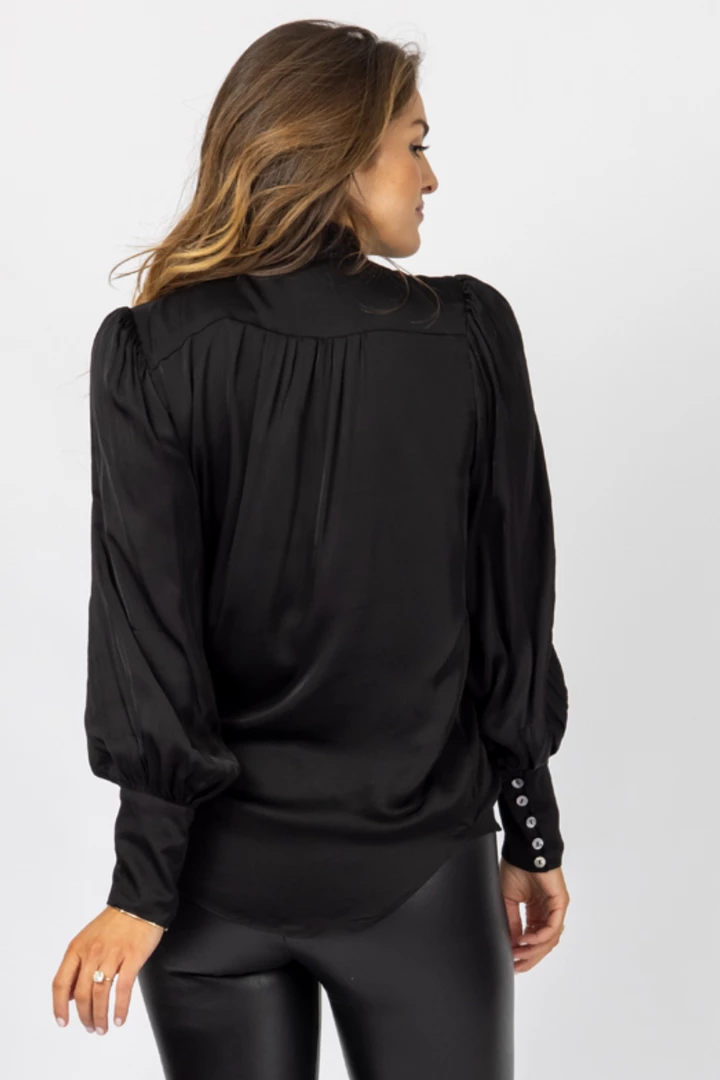 OLIVACEOUS CLOTHING BLACK NECK TIE SATIN BLOUSE 6 OLIVACEOUS CLOTHING BLACK NECK TIE SATIN BLOUSE