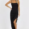 EMORY PARK BLACK SIDE RUCHE + SLIT MAXI DRESS *RESTOCK COMING SOON* NEW ARRIVALS