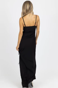 EMORY PARK BLACK SIDE RUCHE + SLIT MAXI DRESS *RESTOCK COMING SOON* NEW ARRIVALS 11 EMORY PARK BLACK SIDE RUCHE + SLIT MAXI DRESS *RESTOCK COMING SOON* NEW ARRIVALS