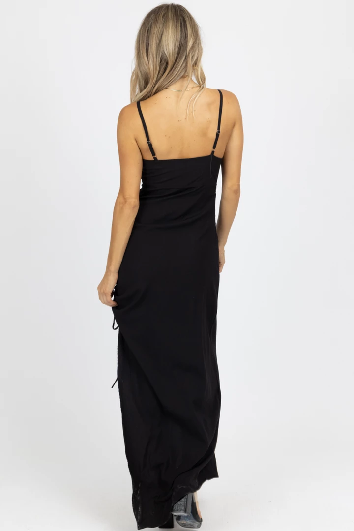EMORY PARK BLACK SIDE RUCHE + SLIT MAXI DRESS *RESTOCK COMING SOON* NEW ARRIVALS 6 EMORY PARK BLACK SIDE RUCHE + SLIT MAXI DRESS *RESTOCK COMING SOON* NEW ARRIVALS