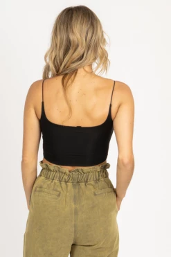 L'ABEYE BLACK SLINKY CAMI CROP NEW ARRIVALS