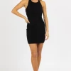LENA BLACK SLINKY OPEN CROSS-BACK MINI DRESS NEW ARRIVALS