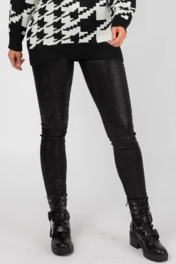 Q2 BLACK SNAKE PRINT SKINNY PANTS