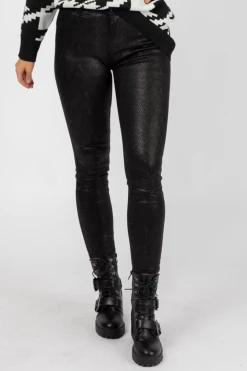 Q2 BLACK SNAKE PRINT SKINNY PANTS