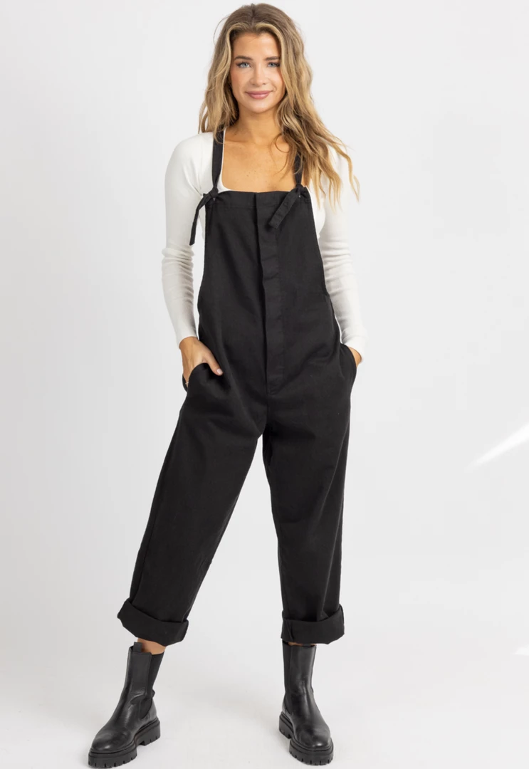 FORE COLLECTION BLACK STRAIGHT LEG BUTTONED OVERALL NEW ARRIVALS 1 FORE COLLECTION BLACK STRAIGHT LEG BUTTONED OVERALL NEW ARRIVALS